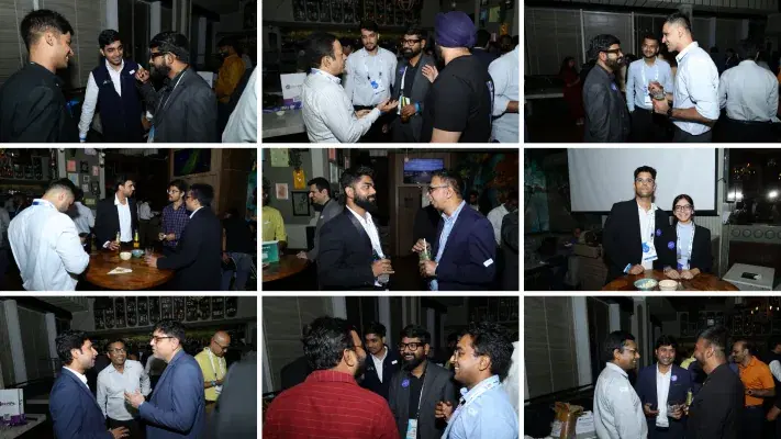Guests at the No KYC Required evening mixer by RevRag AI and Deepgram